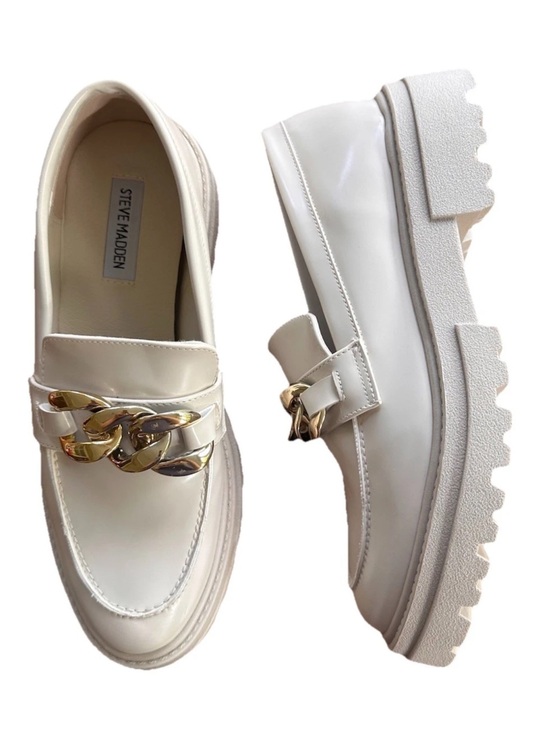 Steve Madden Shoes - Steve Madden Makira Loafer Off White Lug Sole Gold Hardware Size 8.5